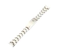 TROGPYXG Replacement Solid Stainless Steel Band Compatible With Rolex Submariner Green Black Water Ghost 20mm Men's Watch Strap(Frosted Silver)