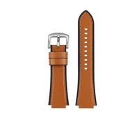 TROGPYXG Retro Leather Strap Compatible With Casio DW-H5600 A168 AE1300 Vintage Watch Band Men Convex Mouth Cowhide Bracelet 18MM(Black Yellow)
