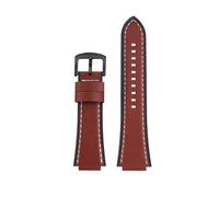 TROGPYXG Retro Leather Strap Compatible With Casio DW-H5600 A168 AE1300 Vintage Watch Band Men Convex Mouth Cowhide Bracelet 18MM(Silver Yellow)