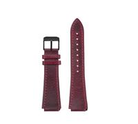 TROGPYXG Retro Leather Watch Band Compatible With Casio AE1200 AE1300/1000 A158W A168 W-216H Vintage Cowhide Strap18mm Convex End Chain(Red-Black A)