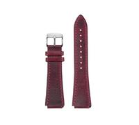 TROGPYXG Retro Leather Watch Band Compatible With Casio AE1200 AE1300/1000 A158W A168 W-216H Vintage Cowhide Strap18mm Convex End Chain(Red-Silver A)
