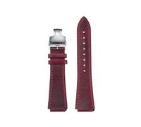 TROGPYXG Retro Leather Watch Band Compatible With Casio AE1200 AE1300/1000 A158W A168 W-216H Vintage Cowhide Strap18mm Convex End Chain(Red-Silver B)