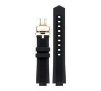 TROGPYXG Silicone Replacement Strap Compatible With M047.507.11 Watch Compatible With Allen Ren Same Style Band Projection 24x12mm(Black Gold 1)