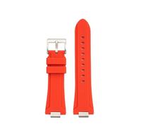 TROGPYXG Silicone Rubber Watch Strap Compatible With Tissot PRX Series T137.410/407 Convex Joint Quick Release Black Blue Red Watchband(Red-S pin,24x11mm)