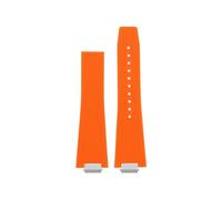 TROGPYXG Silicone Rubber Watch Strap Compatible With Tissot PRX T137.407 .410 Convex Joint Black Orange Blue Green Brown Watchband Folding Buckle(Orange-NO buckle)