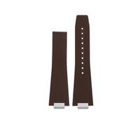 TROGPYXG Silicone Rubber Watch Strap Compatible With Tissot PRX T137.407 .410 Convex Joint Black Orange Blue Green Brown Watchband Folding Buckle(Brown-NO buckle)