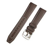 TROGPYXG Weaving Texture Silicone Strap Compatible With Omega X Swatch Moonswatch Curved End Sport Waterproof Men Women Bracelet Watch Band 20mm(Brown white line)