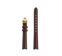 TROGPYXG Women's Concave Cowhide Strap Compatible With Tissot 1853 Little Beauty Series T126.010 .207 Watchband 12 14mm Bracelet Watch Accessorie(Brown gold,12-4mm)