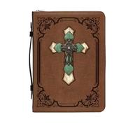 TroHollis Bible Case,Bible Bag Bible Bag for Women Zipper Handle Handbags Leather Hymns Cover Case Carrying Covers(2X-Large)