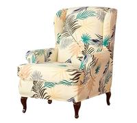 TroHollis Chair Covers,Dining Chair Covers Wing Chair Slipcovers Stretchy Wingback Armchair Covers Spandex Polyester Sofa Covers Leaves Flower Printed Furniture Protector(Color 10)
