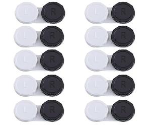 TroHollis Contact Lens Cases,Contact Lenses Case Box 50pcs Case Lenses Colored Pupils Eye Set Contact Box(Black-50pcs)