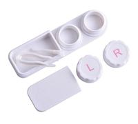 TroHollis Contact Lens Cases,Contact Lenses Case Box 5pcs Contact Lens Partner Box Double-Junction Portable Simple Myopic Glasses Care Cleaning Storage(White)