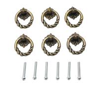 TroHollis Door Knocker,Door Knockers for Front Door 6pc Furniture Hardware Accessory Vintage Ring Drawer Wardrobe Cabinet Knobs Dresser Cupboard Handles Knob Retro Door Decoration