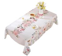 TroHollis Table Cloth,Rectangle Table Cloth Spring Watercolor Wild Flowers Rectangle Tablecloth for Kitchen Table Decor Waterproof Polyester Cloth Wedding Party(01,100x160cm)