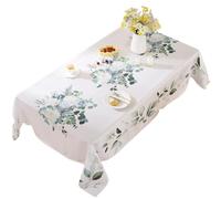 TroHollis Table Cloth,Rectangle Table Cloth Spring Watercolor Wild Flowers Rectangle Tablecloth for Kitchen Table Decor Waterproof Polyester Cloth Wedding Party(02,140x300cm)