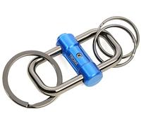 Troika 2-Way KR22-09/BL Key Fob with Three Key Rings Two Sizes Cast Metal Blue, Blue, 3 Schlüsselringe, Keyring