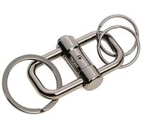 Troika 2-Way KR22-09/GM Key Ring with Three Key Rings Two Sizes Cast Metal Silver, Gunmetal Grey, 3 Schlüsselringe, Keyring