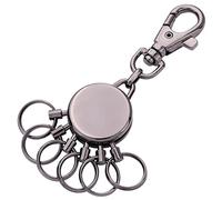 Troika Basic - the ingenious key organisation. Makes even the biggest keyring easy to handle. Change in seconds. Quality and safety. Gift packaging, Gun Metal, 6 Ringe