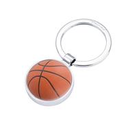 TROIKA Basketball Keyring Keyring Cast Metal Chrome-Plated Multicoloured Silver as a Gift for Basketball Fans Keyring Car Basketball Original