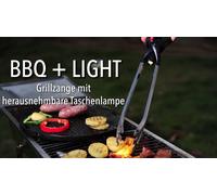 Troika BBQ tongs and Light LED Grillzange with Removable Flashlight, Warm White
