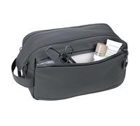 TROIKA Black Wash Bag 2 - Main Compartment with Wide Opening - Two Zips and Additional Magnet for Closing - Tarpaulin - Black - TROIKA Original
