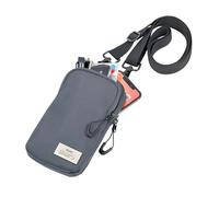 TROIKA Blue Cycle Smartbag Smartphone Shoulder Bag - Additional Compartment for Business Cards, Keys, Cash, Headphones - Adjustable Strap - Recycled Sea Plastic - Dark Grey Original, charcoal, 19 x 11