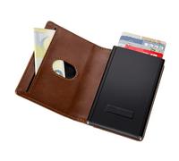 TROIKA Card Case with Removable MagSafe Sherlock Home 2-in-1 Wallet with RFID Protection Reading Protection for 6 Cards - Strong Magnet for Attaching to Mobile Phone Made of Faux Leather, Metal Brown