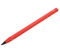 Troika Construction Endless - PEN20/BK - Multitasking Pencil with Sustainable Endless Writing tip - HB, erasable, Unbreakable, Without Sharpening - Aluminium, Metal- matt - red Original
