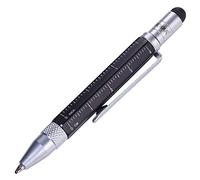 Troika Construction Liliput - PIP25/BK - Multitasking Ballpoint Pen (Small) - Tool Pen - Centimeter/Inch Ruler - Slotted/Phillips Screwdriver - Stylus (Black) Original