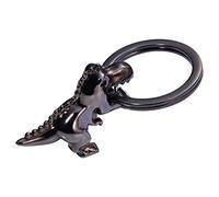 TROIKA Dinosaur T-Rex, K-Rex, Tyrannosaurusrex Dino Keyring with Keyring - Cast Metal - Black Chrome, black, 4.5 cm, Modern