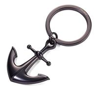 TROIKA Heimathafen - KR17-10 - Keyring - Anchor - Nostalgia - Hope - Lucky Charm - Matte - The Original from, black, 6 cm, Minimal