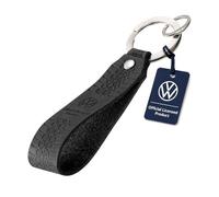 TROIKA Key Fob VW Golf 1974 Tyre Profile Leather Loop Easy to Attach Keys Thanks to Patented Opening Mechanism Nail Guard Made in Germany Colour Black