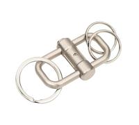 TROIKA Key Ring with 3 Key Rings in 2 Sizes 2-Way Key - Sliding Lock for Easy Key Organisation - Cast Metal - Silver Original, silver colours, 7,3 x 3,2 x 1,2 cm