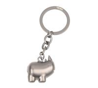 Troika Keyring rhinoceros - HAPPY RHINO - Round, good-humoured rhinoceros, keyring keychain animal - metal casting - chrome plated - gunmetal Original