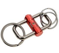 Troika KR22-09/RD 2-Way Key Chain with Three Key Rings Two Sizes Cast Metal Red, red, 3 Schlüsselringe, Keyring