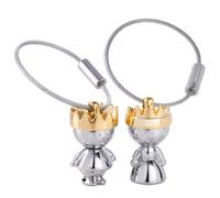Troika Little King & Little Queen - KR9-38/CH - Keyring - cast Metal - Shiny - Chrome Plated - Silver, Gold - Troika Original