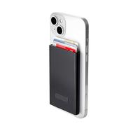 TROIKA MagSafe Sherlock Card Case for up to 6 Cards with RFID Protection (Reading Protection) and Strong Magnet on the Back for Attaching to Mobile Phone - Made of Aluminium in Black