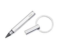 TROIKA Multitasking Pencil and Key Ring with Endless Tip (Approx 20km Writing Length) - ENDLESS TO GO - Centimeter/Inch Ruler - Aluminium - Silver