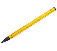 Troika Multitasking Pencil with Sustainable Endless Aluminium and Metal Tip Yellow Interchangeable Erasable with Centimeter/Inch Ruler, Size: 147 x 10 x 10 mm, PEN20/YE
