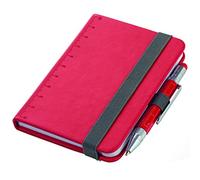 TROIKA Notepad DIN A7 including ballpoint pen, elastic band closure, pen loop, FSC certified paper, perforated pages, dot grid, compartment for receipts.