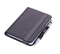 Troika NPP25/BK Black A7 Notebook - 128 Sheets, Black, Monotone, A7, Imitation Leather, 1 Pocket