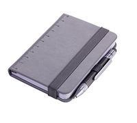 Troika NPP25/GY Grey A7 128-Sheet Notepad (128 Sheets, Grey, Plain, A7, Faux Leather, 1 Pocket)