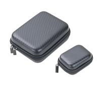 TROIKA Organiser Case Set of 2 ONPACK Carbon Small Case with 2 Inner Compartments and Large Case with 2 Inner Compartments Including 1 Removable Elastic Band Insert - Plastic, Velvet, Carbon Look