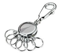 TROIKA PATENT GEOMETRIC WAVES KEY HOLDER - #KYR01-A138 - ROUND GLOSS - KEYRING WITH CARABINER - 6 BREAKABLE RINGS - KEY ORGANISER - ELEGANT DESIGN ORIGINAL