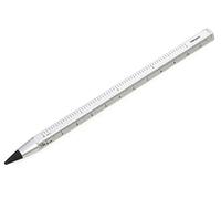 Troika PEN20/SI Multi-Tasking Pencil with Sustainable Endless Aluminium and Metal Tip - White Interchangeable Erasable with Centimetre/Inch Ruler - Size 147 x 10 x 10 mm