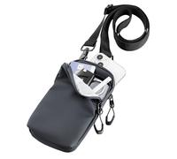 TROIKA Black SMARTBAG Smartphone Shoulder Bag Large Smartphone Compartment and Additional Compartment for Other Tools with Strap and Metal Carabiners in Polyester, Tarpaulin (Tarpaulin)