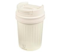 TROIKA Thermal Mug 300 ml Ceramic 300 Double Wall Insulation with Vacuum and Weilburger Ceramic Coating Inside, Capacity: 300 ml, Leak-Proof, 304 Stainless Steel, Plastic, Silicone, White