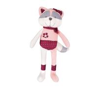Trois Kilos Sept - Soft Toy Raccoon - Baby - Birth - Long Legs - Soft - Pink - Grey - White - 40 cm - Kipic & Olga Collection