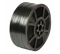 Trojan 1500M Long Heavy Duty Strapping Roll 12mm Wide Black Pastic Hand Pallet Banding 310kg Brake Strain x10 Rolls