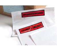 Trojan A7/C7 Printed Document Enclosed Wallets 119 x 94mm - Printed Plastic Sleeve Docket Envelopes for Delivery Notes & Invoices (x100)